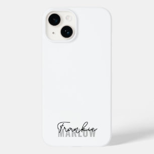 Stylish Monogram Modern Minimalist White Script C Case-Mate iPhone 14 Case