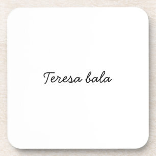 Stylish Monogram Modern Minimalist White Script Coaster