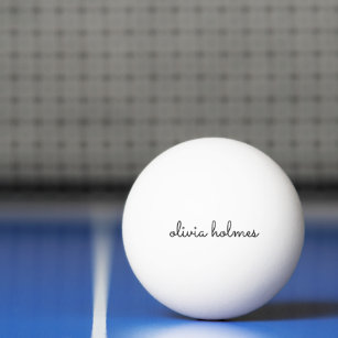 Stylish Monogram   Modern Minimalist White Script Ping Pong Ball