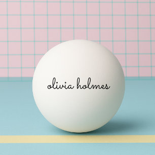 Stylish Monogram   Modern Minimalist White Script Ping Pong Ball