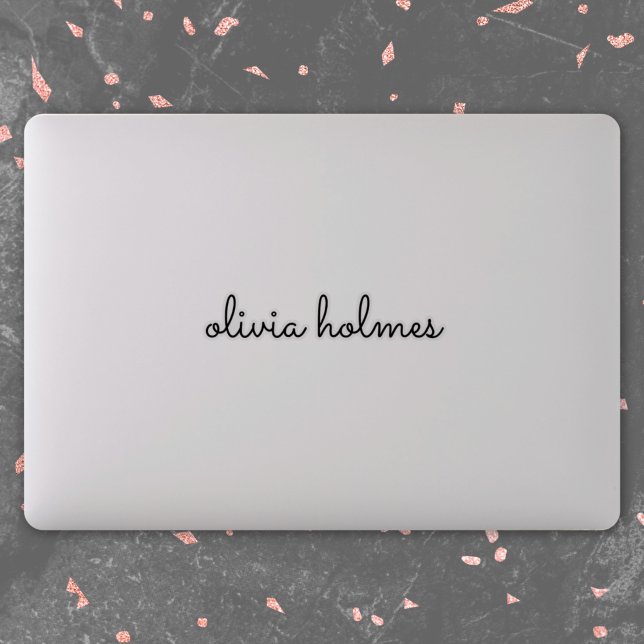 Stylish Monogram | Modern Script Laptop Sticker (Creator Uploaded)
