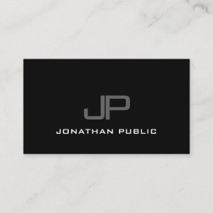 Stylish Monogram Modern Trendy Minimalist Plain Business Card