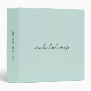 Stylish Monogram Ocean Spray Modern Script Binder