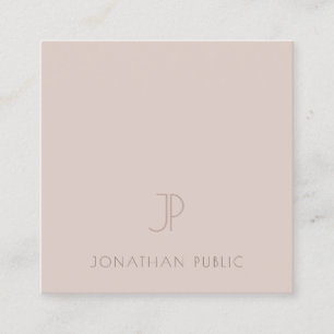 Stylish Monogram Simple Elegant Modern Minimalist Square Business Card