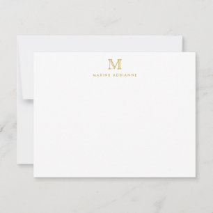 Stylish Monogram Simple Formal Elegant Faux Gold Card