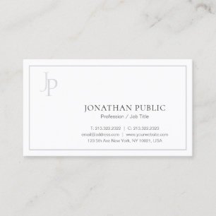 Stylish Monogram Sleek Design Modern Classy Business Card