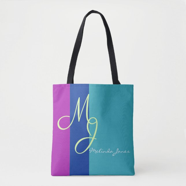 Stylish Monogram Text Design Shopping Bag (Front)