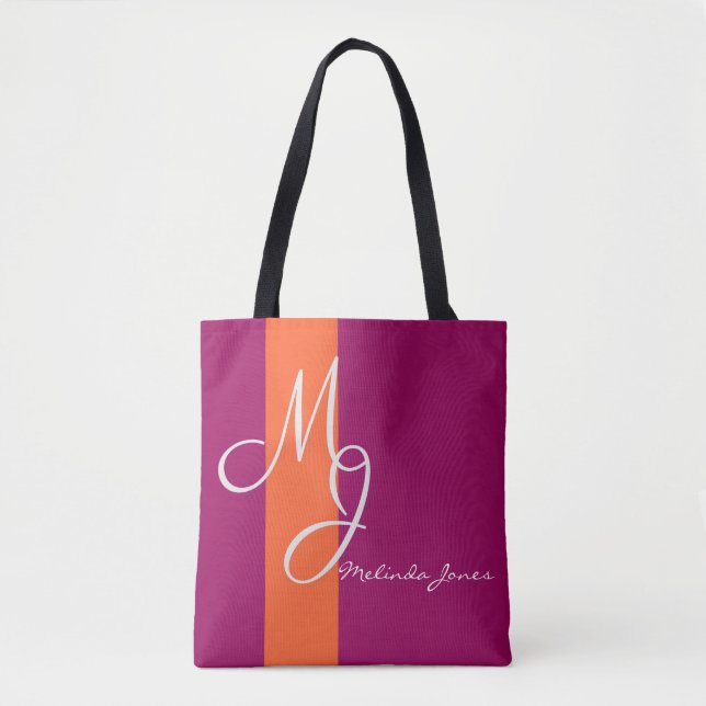 Stylish Monogram Text Design Shopping Bag (Front)