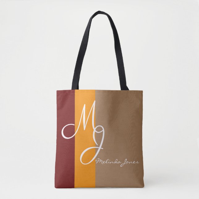 Stylish Monogram Text Design Shopping Bag (Front)