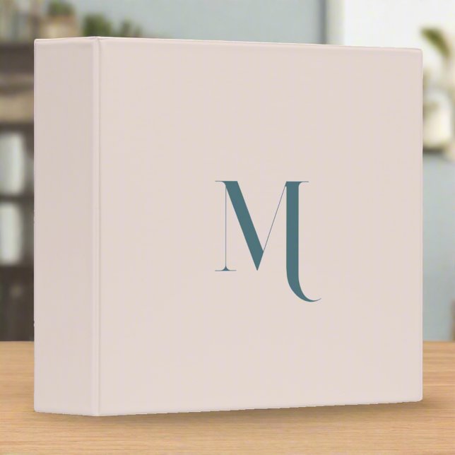 Stylish Monogram Typography Clean Simple Pink  Binder (Creator Uploaded)