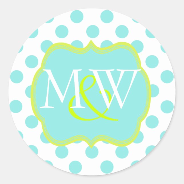 Stylish Monogram Wedding Envelope Sticker (Front)