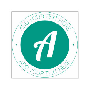 Stylish Monogram with text or Add Logo Self-inking Stamp