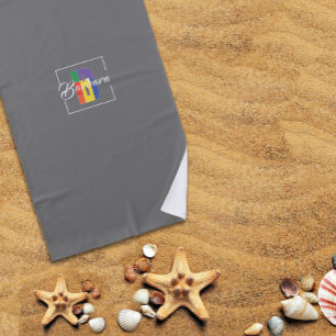 Stylish monogrammed initial coloured letter B grey Beach Towel