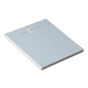 Stylish Monogrammed Name Chic Light Blue Notepad
