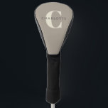 Stylish Monogrammed Name Chic Rustic Taupe  Golf Head Cover<br><div class="desc">Stylish Monogrammed Name in Rustic Taupe Brown Golf Head Cover</div>