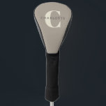 Stylish Monogrammed Name Chic Rustic Taupe  Golf Head Cover<br><div class="desc">Stylish Monogrammed Name in Rustic Taupe Brown Golf Head Cover</div>