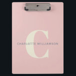 Stylish Monogrammed Name Professional Blush Pink Clipboard<br><div class="desc">Stylish Monogrammed Name Professional Blush Pink Clipboard</div>