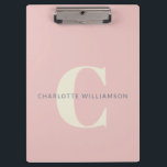 Stylish Monogrammed Name Professional Blush Pink Clipboard<br><div class="desc">Stylish Monogrammed Name Professional Blush Pink Clipboard</div>