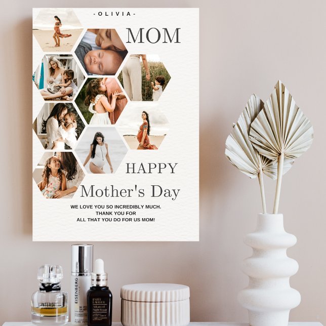 Stylish mother Photo Collage elegant Holiday Card (Creator Uploaded)