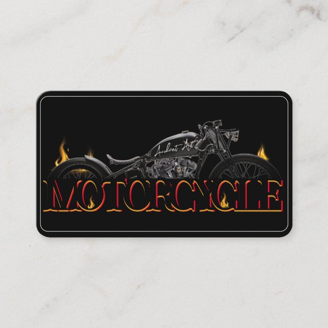 Stylish Motorcycle Business Card (Front)