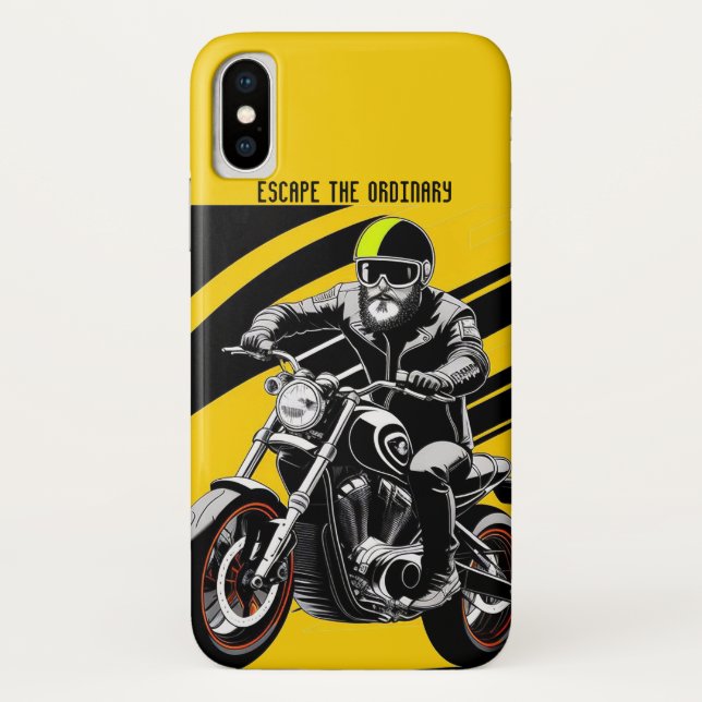 Stylish Motorcyclist Riding on a Cruiser Bike Case-Mate iPhone Case (Back)