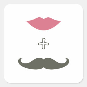 Stylish Moustache and Lips Envelope Seal