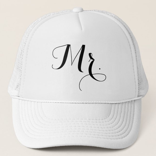 Stylish Mr. Text Hat – Groom Trucker Cap Gift (Front)