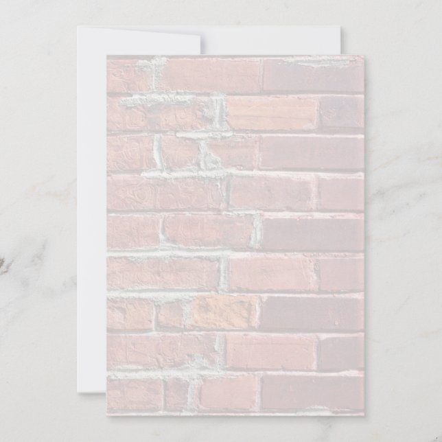 Stylish Multicolour Red Brick Wall Invitation (Front)