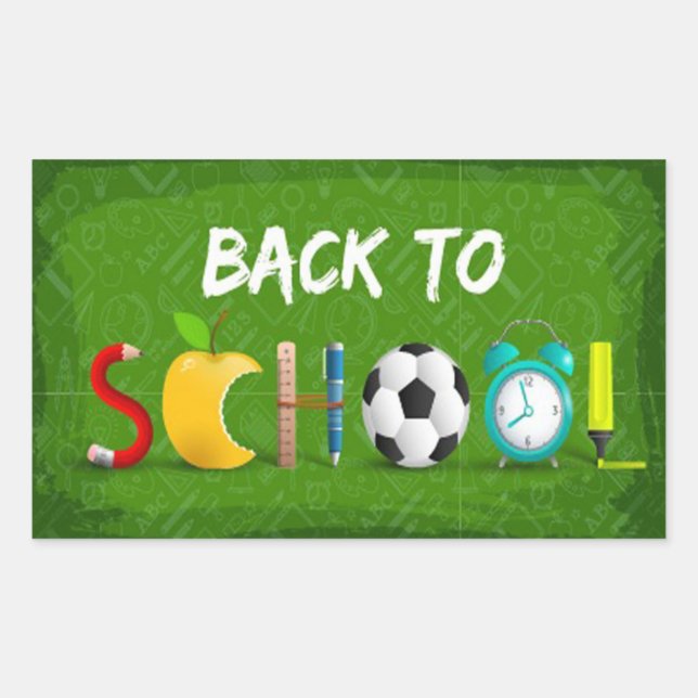 Stylish Multicoloured Back to School Sticker (Front)
