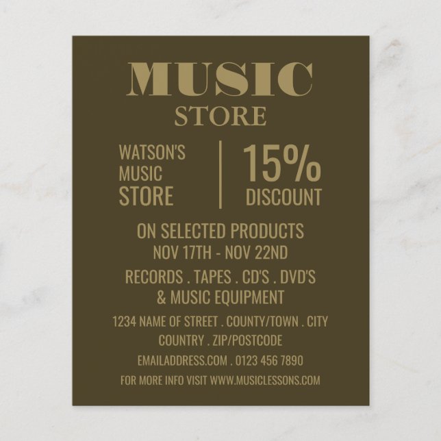 Stylish Music Store Advertising Flyer (Front)