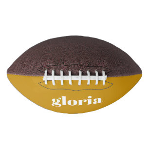 Stylish mustard yellow plain custom name football