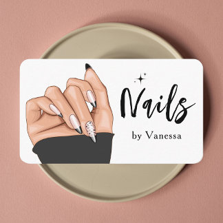 Stylish Nail Artist Salon Qr Code Business Card