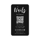 Stylish Nail Artist Salon Qr Code Business Card