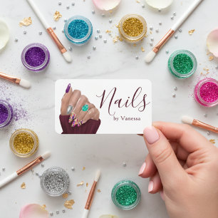 Stylish Nail Technician Branding Nail Artist Chic Business Card