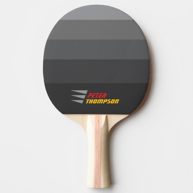 Stylish Name Gray Stripes  Ping Pong Paddle (Front)