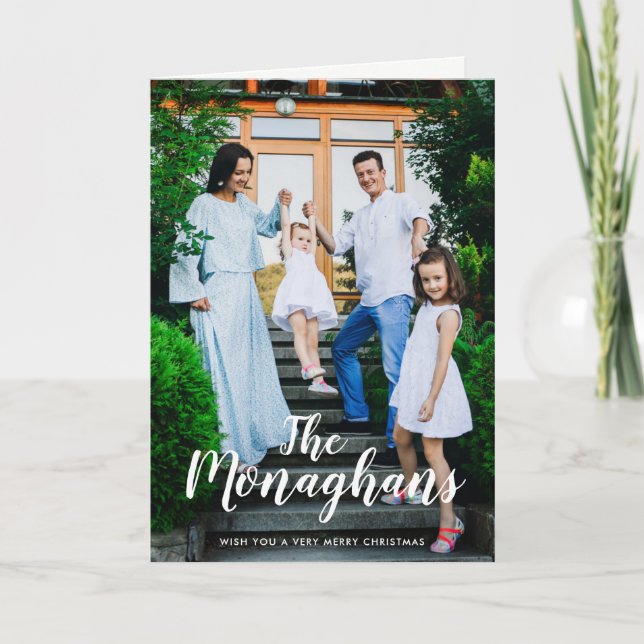 Stylish Name Holiday Greeting Card | Vertical (Front)