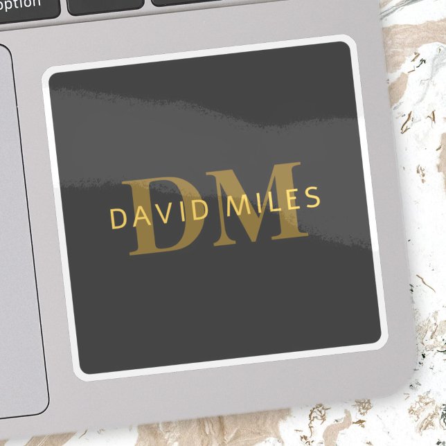 Stylish Name & Monogram | Gold & Dark Grey (Creator Uploaded)