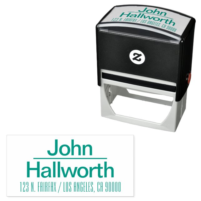 Stylish Name & Return Address Template Self-inking Stamp (In Situ)