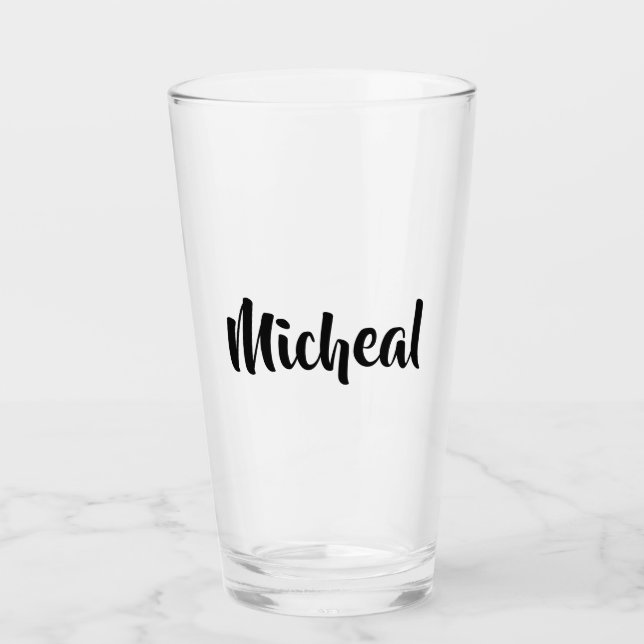 Stylish Name written in Black Glass (Front)
