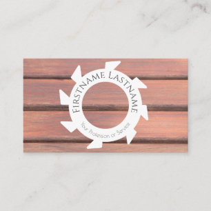 Stylish natural wood white saw shapes carpentry business card
