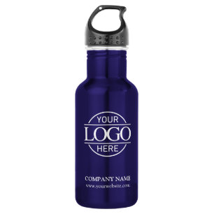 Stylish Navy Blue Corporate Company Business Logo 532 Ml Water Bottle