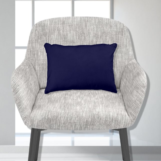 Stylish Navy Blue Solid Colour 11x16 Accent Pillow (Creator Uploaded)