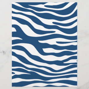 Stylish Navy Blue Zebra Print Pattern