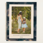 Stylish Navy Plaid Personalized Photo 2022  Planner<br><div class="desc">Plan your days,  weeks,  and months with this simple and stylish undated navy blue plaid planner featuring your favourite photo and personalized with your name. Great gift idea.</div>