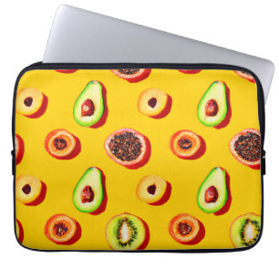 Stylish Neon Fruits Pattern Laptop Sleeve