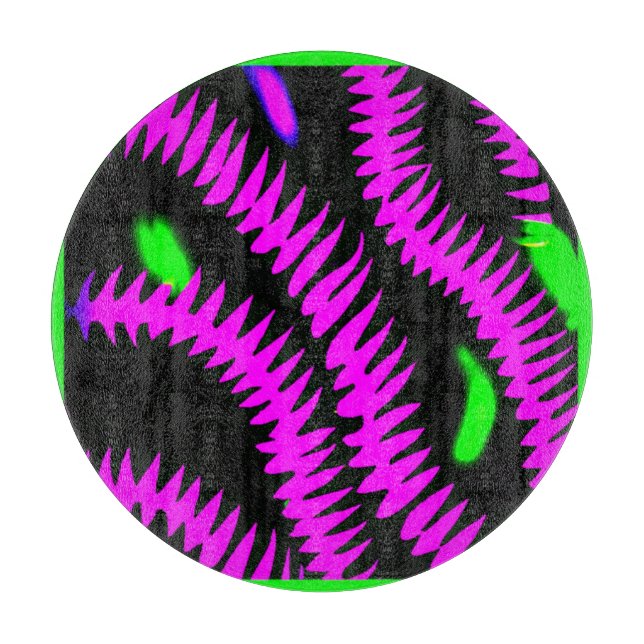 Stylish Neon Patterns Art Cutting Board (Front)