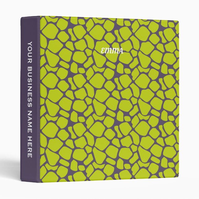 Stylish Neon Purple Leopard Print Animal Skins Binder (Front/Spine)