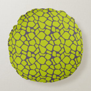 Stylish Neon Purple Leopard Print Animal Skins Round Pillow