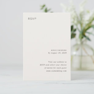 Stylish Neutral Minimalist Wedding RSVP Card