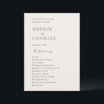 Stylish Neutral Modern Wedding Program<br><div class="desc">Modern wedding program featuring a simple yet elegant design.</div>